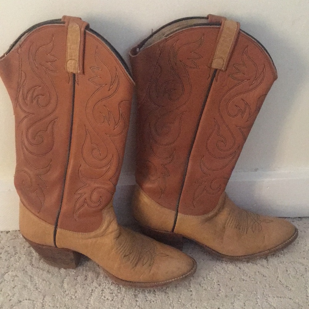 Dan post vintage two tone cowboy/western boots